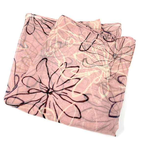 Blush Sketch Floral | Silk Chiffon