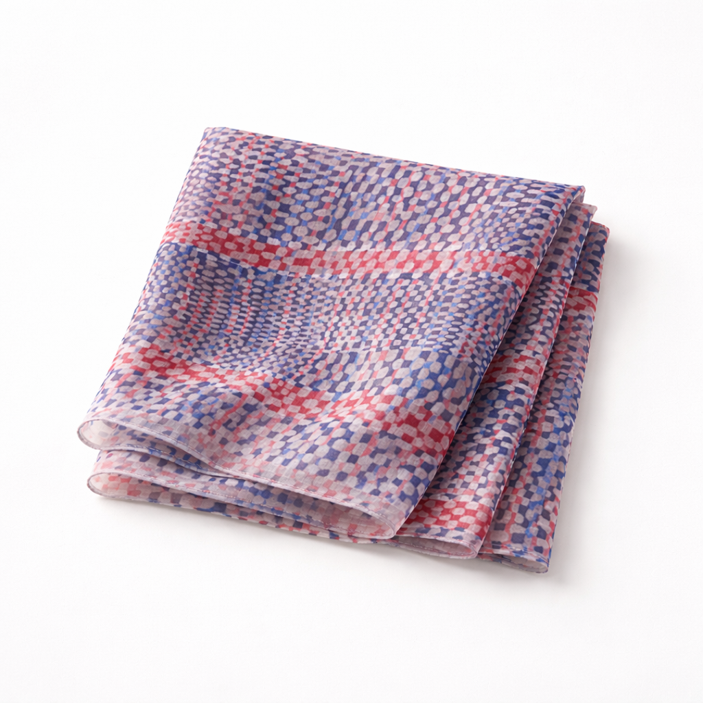 Azure Lattice | Silk Chiffon