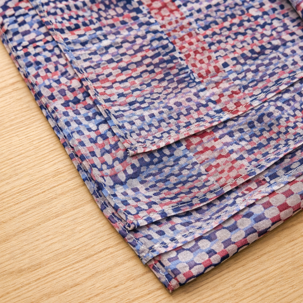 Azure Lattice | Silk Chiffon