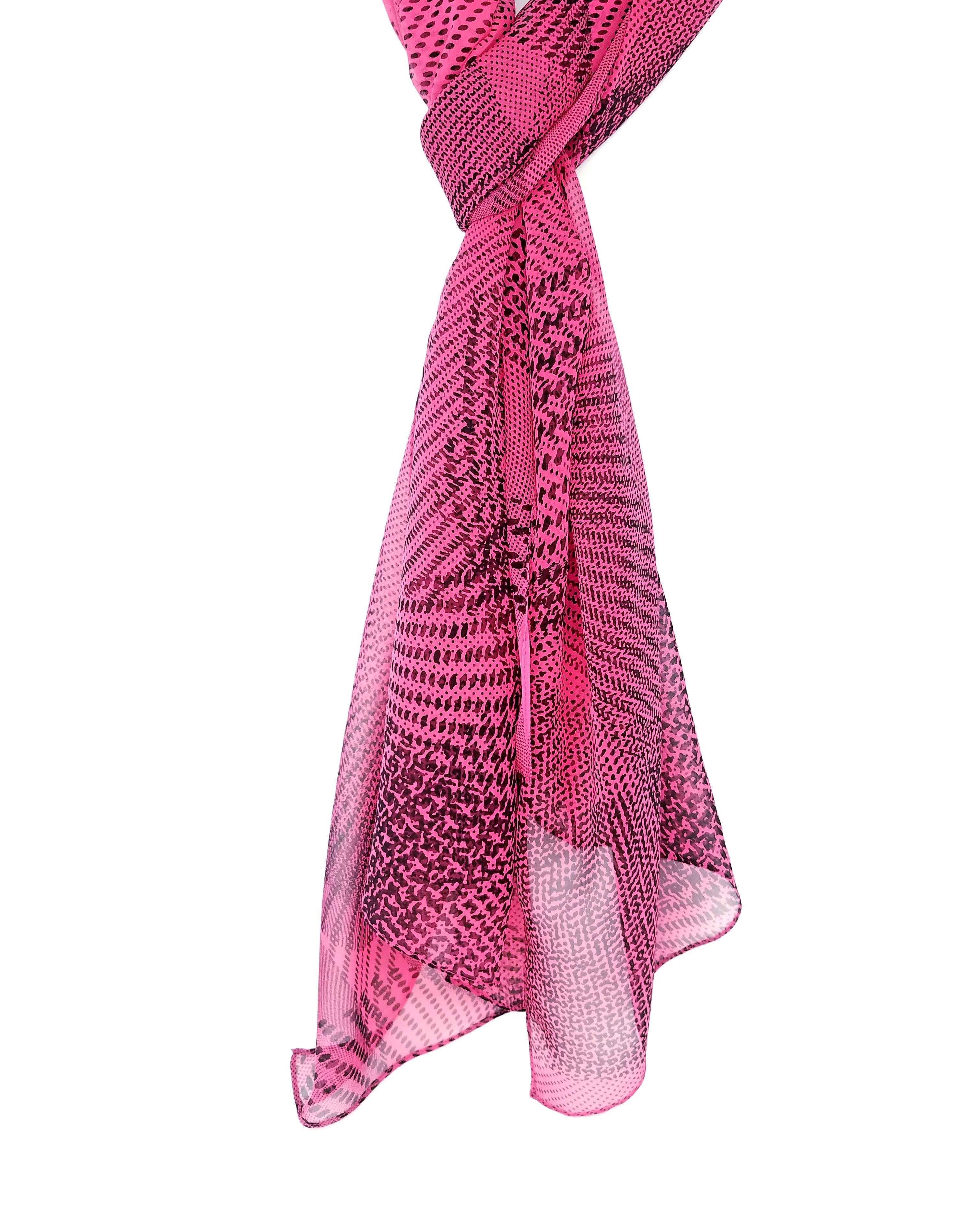 Hot Pink Print | Silk Chiffon