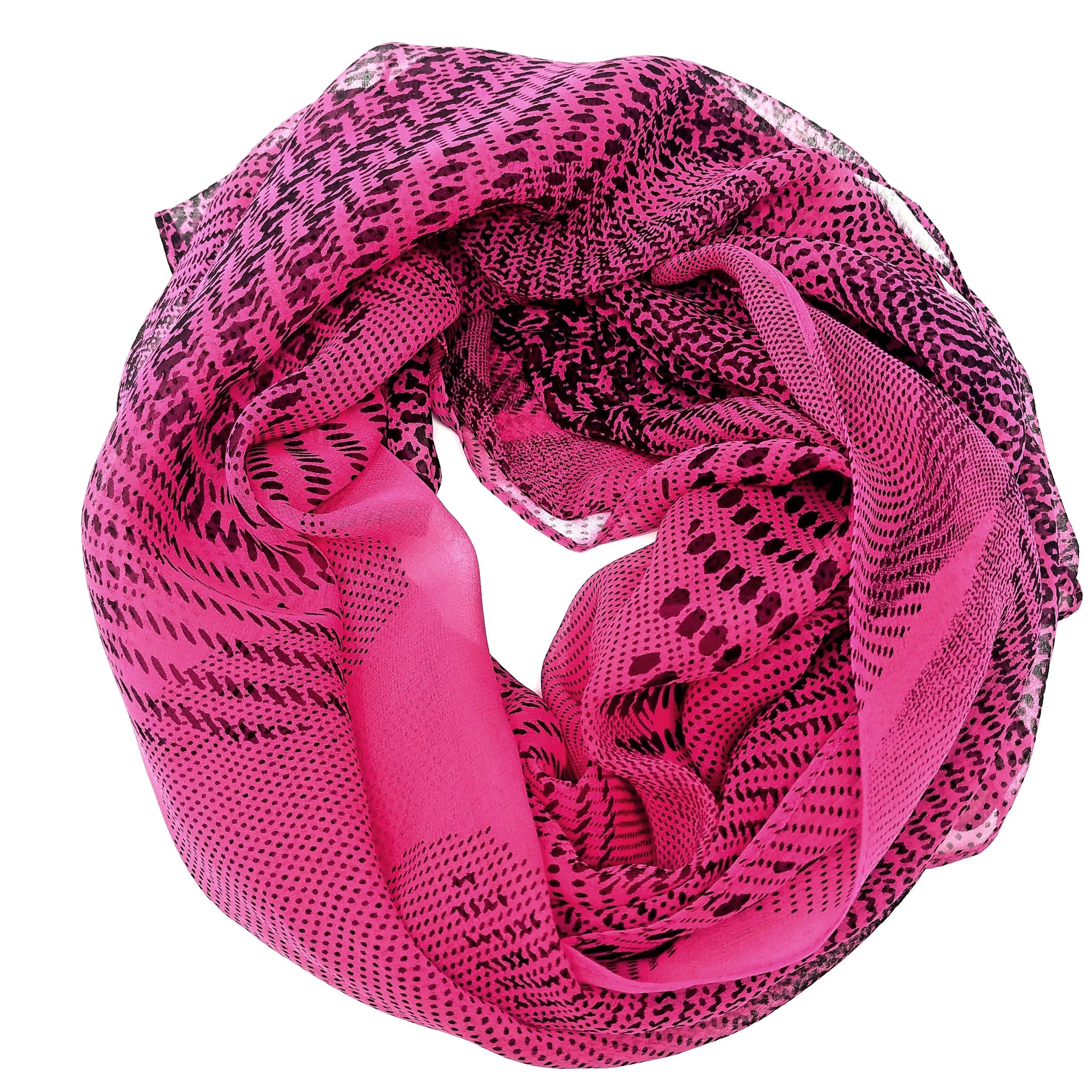 Hot Pink Print | Silk Chiffon