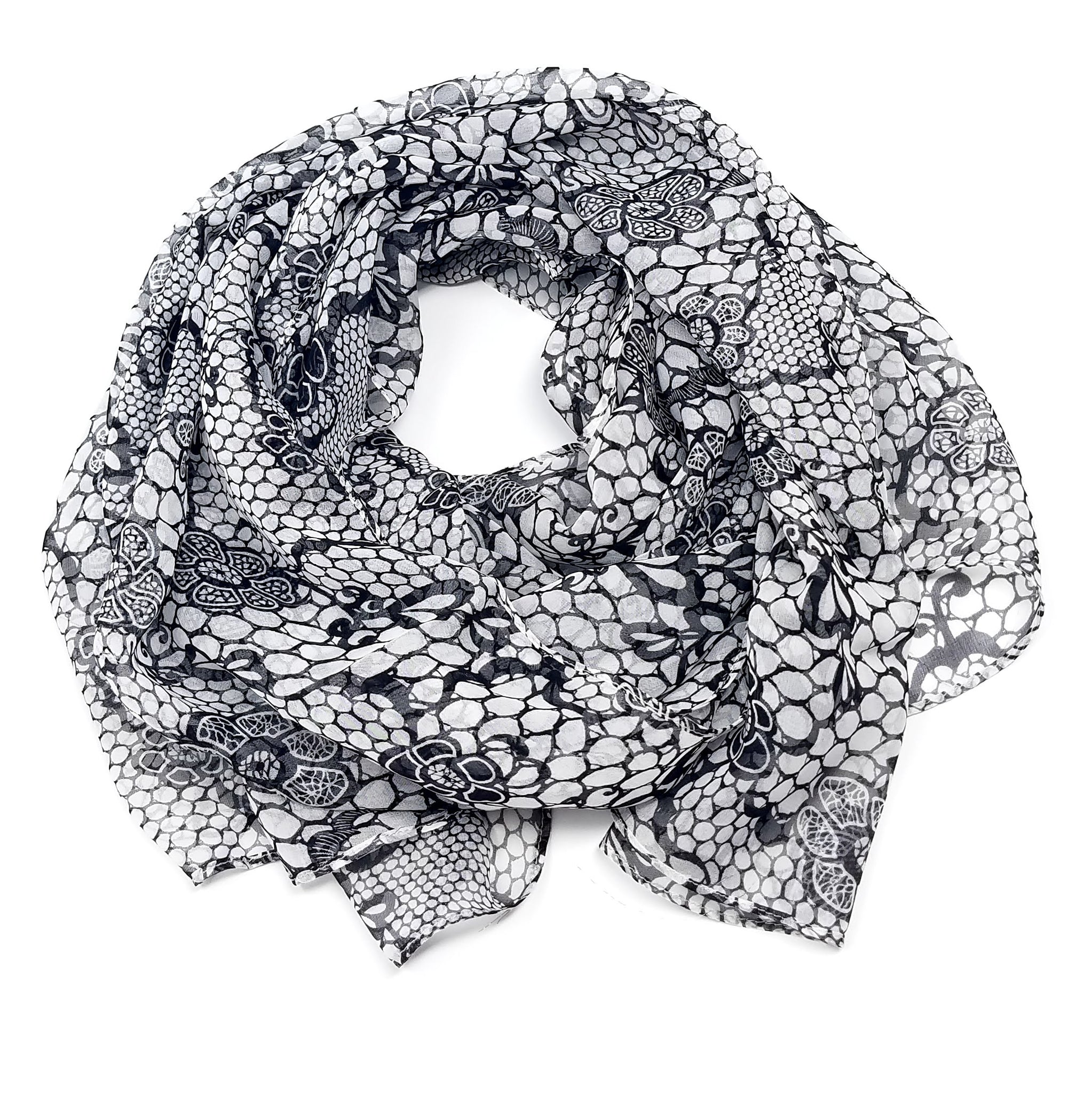 Black and White Lace | Silk Chiffon