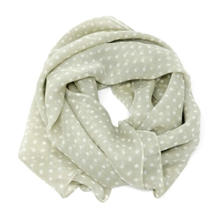 Polka Dots Sage | Silk Chiffon