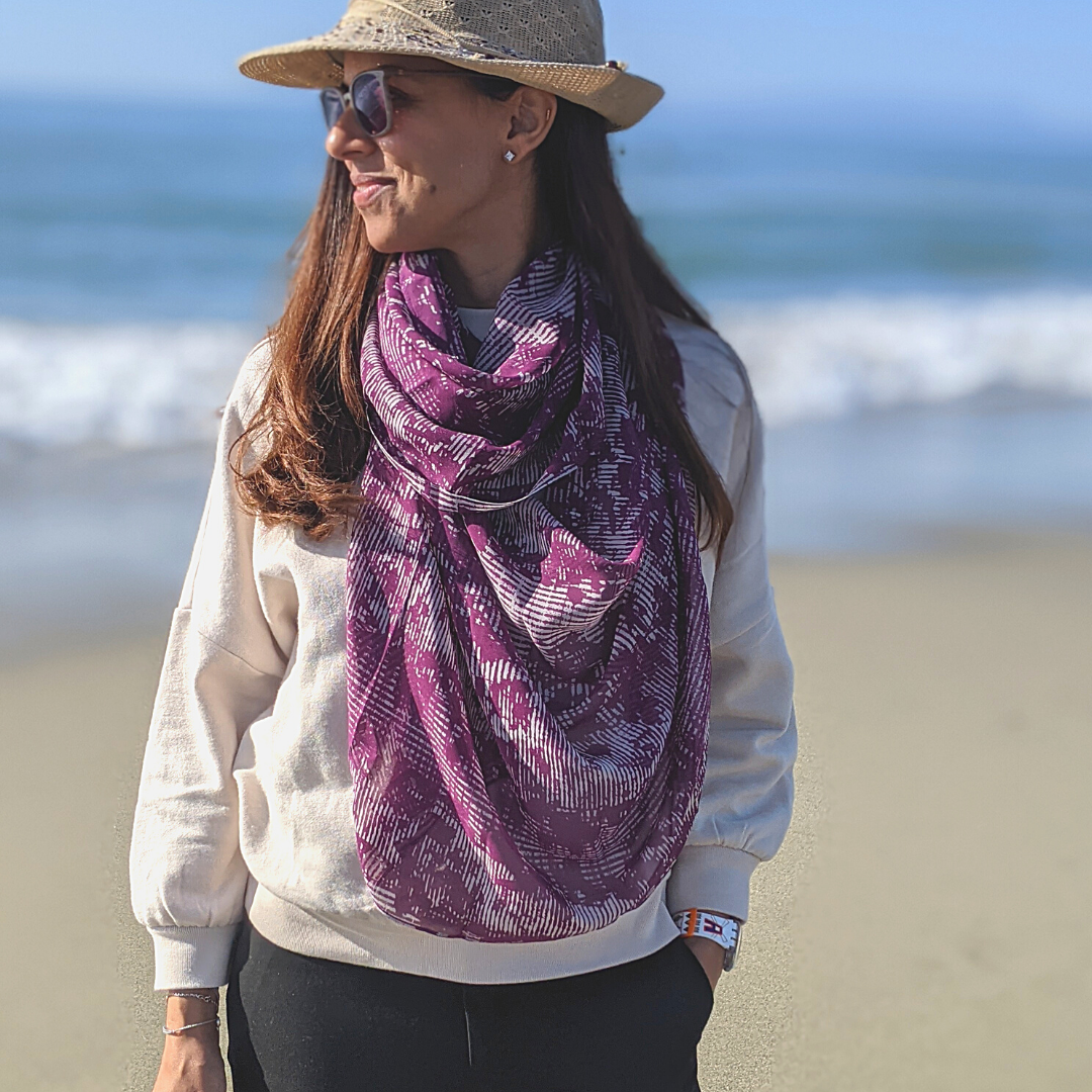 Basketweave Purple | Silk Chiffon