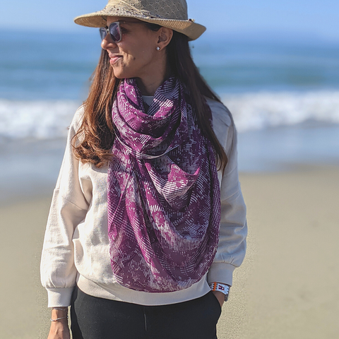 Basketweave Purple | Silk Chiffon