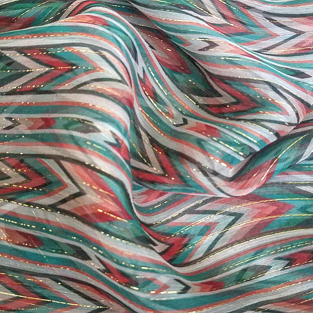 Chevron Shimmer | Silk Chiffon
