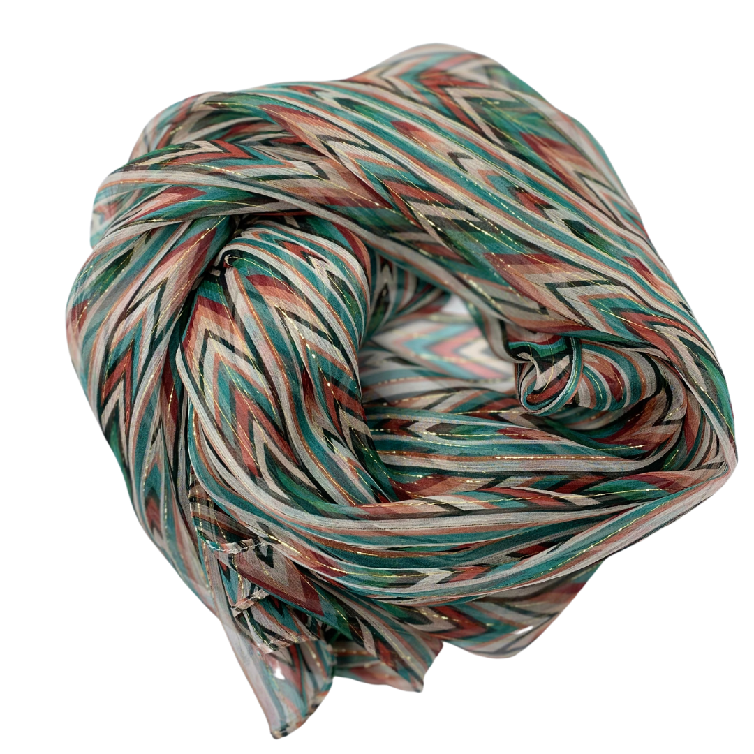 Chevron Shimmer | Silk Chiffon
