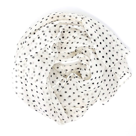 Polka Dots Ivory | Silk Chiffon