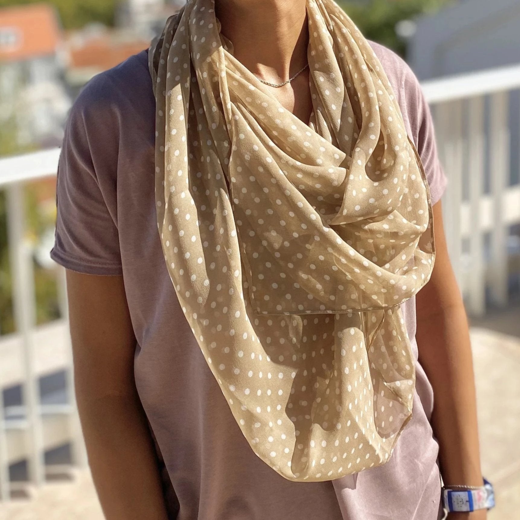 Polka Dots Nude | Silk Chiffon