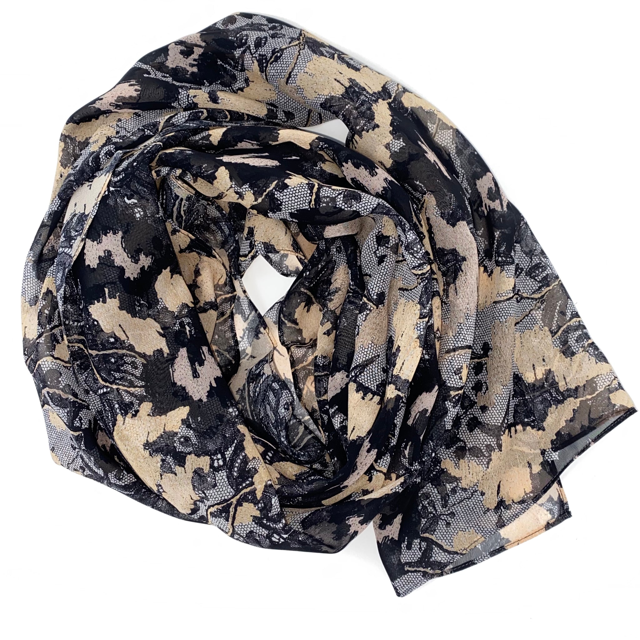 Gold Foil Lace | Silk Chiffon