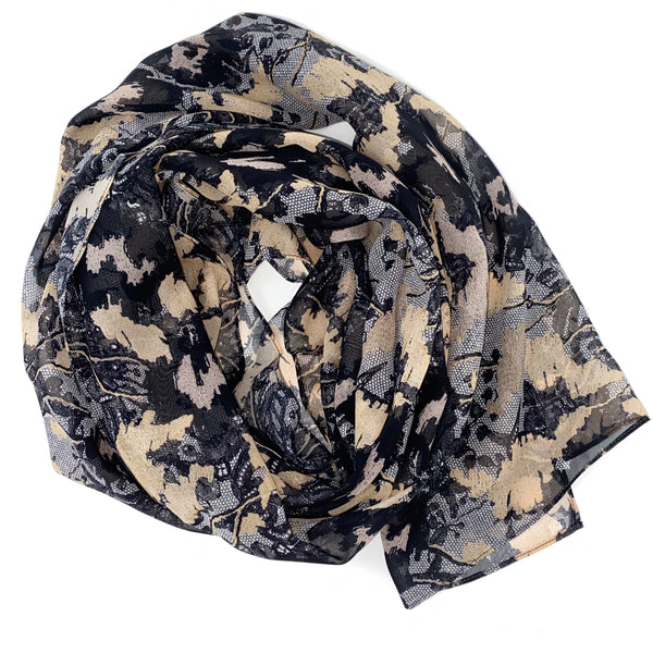 Gold Foil Lace | Silk Chiffon