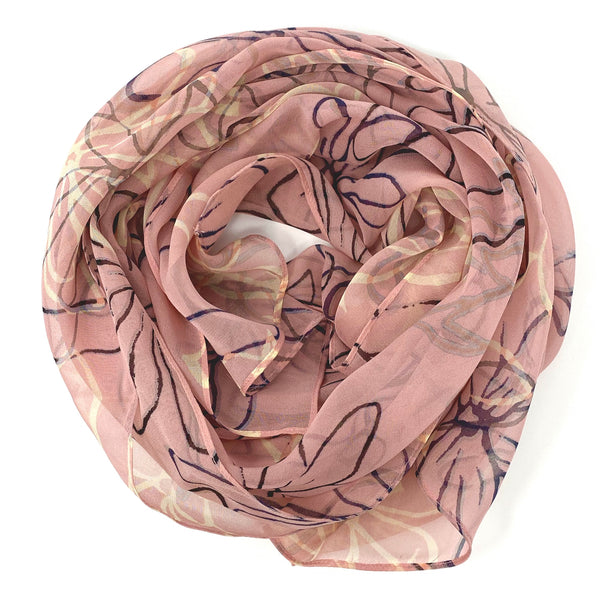 Blush Sketch Floral | Silk Chiffon