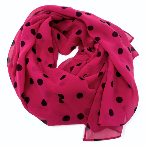Polka Dot Magenta | Silk Chiffon